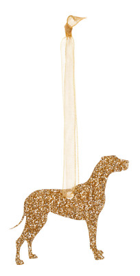 Deutsche Dogge Hund Style A Glitzer Weihnachtsdeko - 11 Farben zur Auswahl.