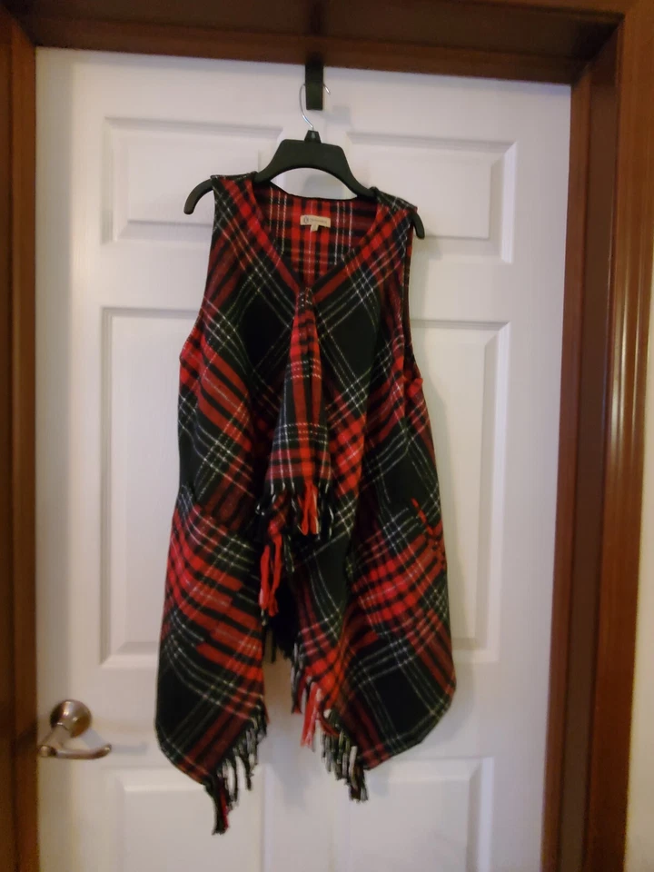 Cárdigan sin mangas de tartán a cuadros Democracy para mujer talla M Foto 2 de 4