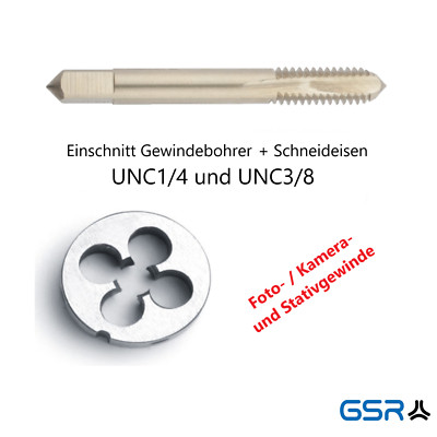 GSR Einschnitt Gewindebohrer / Schneideisen für Foto- / Kamera- / Stativgewinde