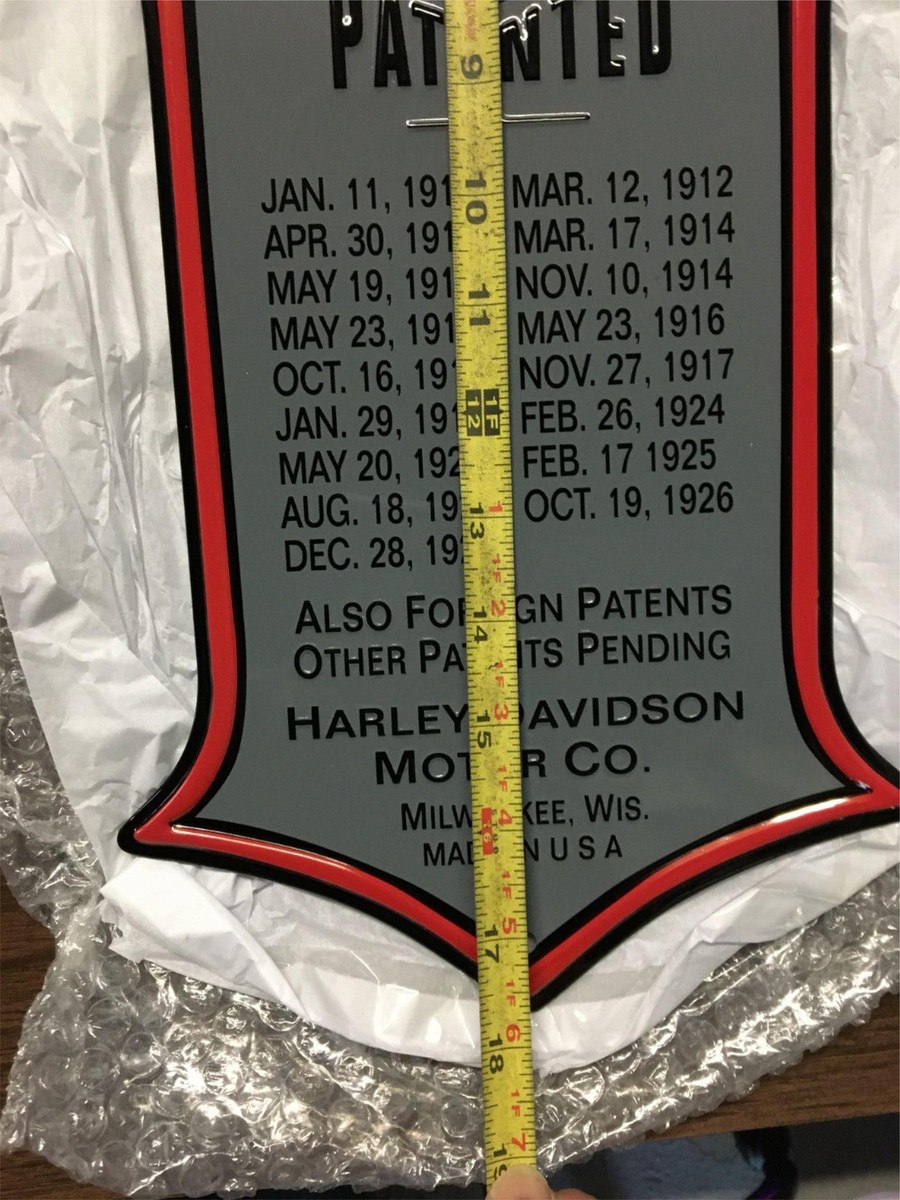 Harley Davidson Patented Motorcycles Tin Sign Harley Harley Davidson Patented Motorcycles Tin Sign Harley