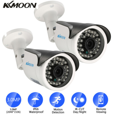 2PCS KKmoon 3MP POE IP Camera Waterproof Security Camera Human Motion Detection