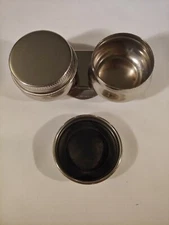 Stainless Steel Oil Painting Clip On Palette Double Hole Dipper Medium Turps Cup