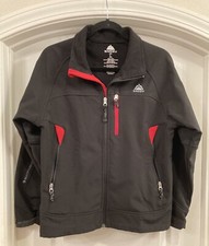 Snozu Teens Size L 14-16 Light Jacket Black Red Full Zip With Zip Pockets NICE