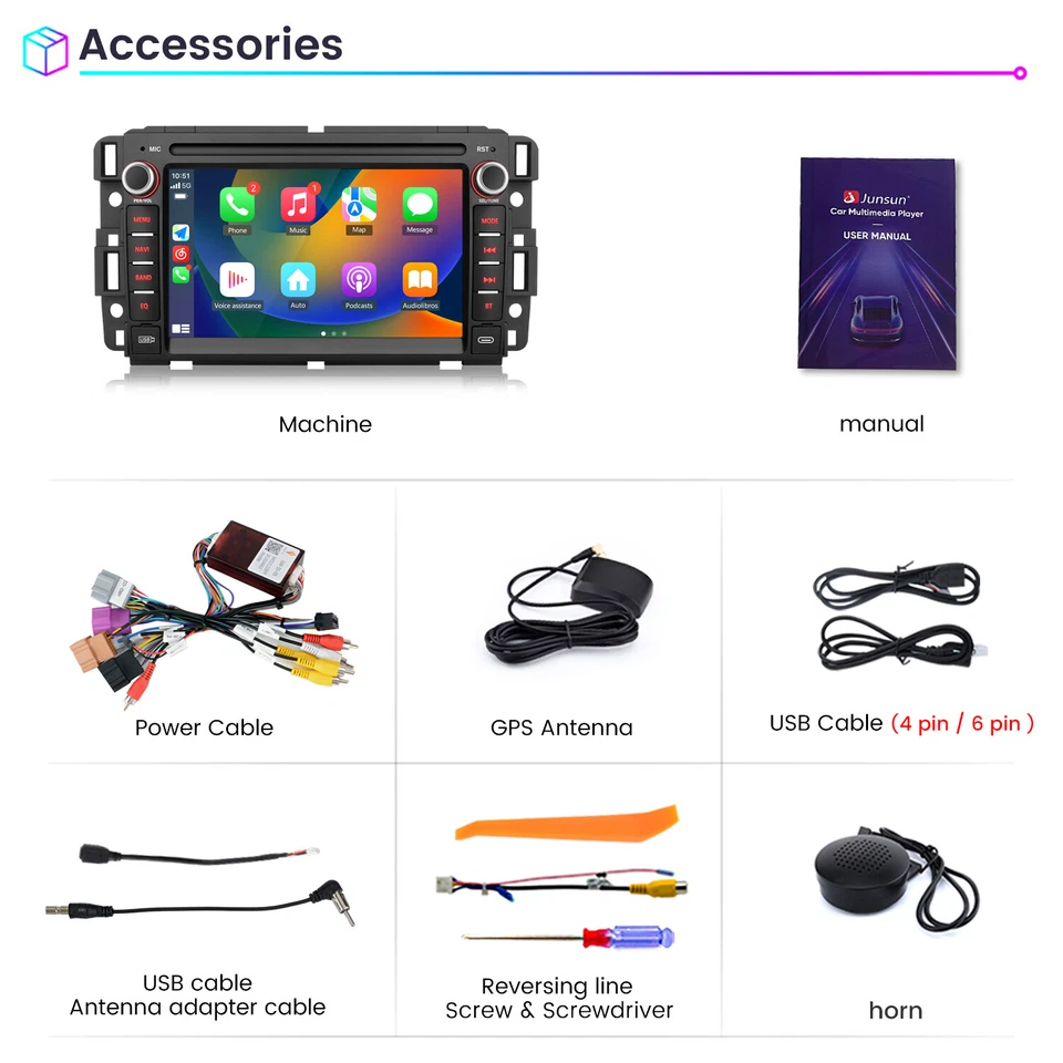 For GMC Yukon Chevy Silverado Sierra Carplay Android13 Car Stereo Radio GPS Navi - Image 4 of 4