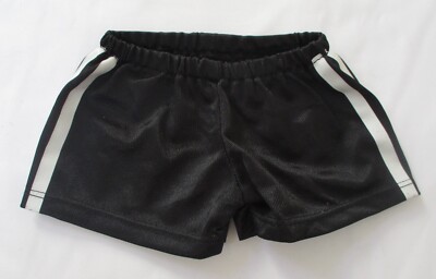 Build A Bear Workshop Black Athletic Shorts White Side Stripe