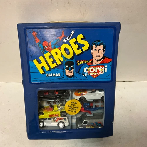 RARE 1970’s Corgi Junior  Vintage Batman Diecast Toy lot with Rare Carrying Case