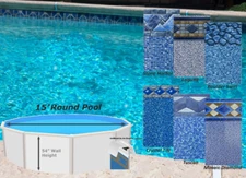 15' x 54" Round Unibead 20 Gauge Swimming Pool Liner - (Choose Pattern)
