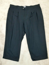 Ava  Viv Women's Sz 26 Black Wide Leg Pleat Front Ankle Pants Rayon Pockets NWT