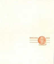 STAMP US SCOTT UY24 "Samuel Adams" 2 POSTCARDS ATTACHED 8 + 8 CENT 1973 MNH