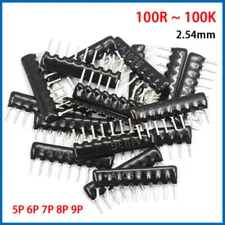 Resistor Network - Range 100R to 100K Various Values 2.54mm Pitch 5P 6P 7P 8P 9P