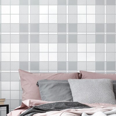 Tartan Wall Stencil - DIY Home Improvement - Large Stencil for Painting Walls