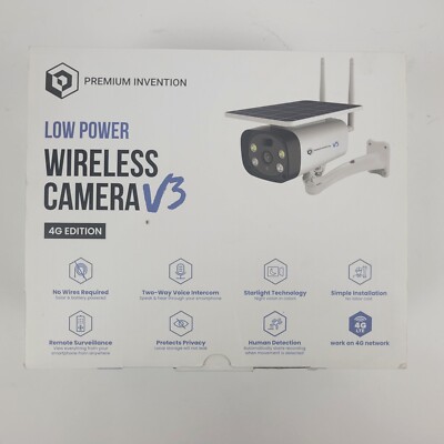 Premium Invention 4G-US-Wireless Camera V3 Solar Powered Camera