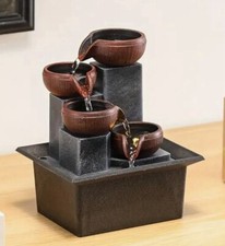 1 USB betriebener 4-stöckiger Schreibtisch Brunnen Wasserfall 