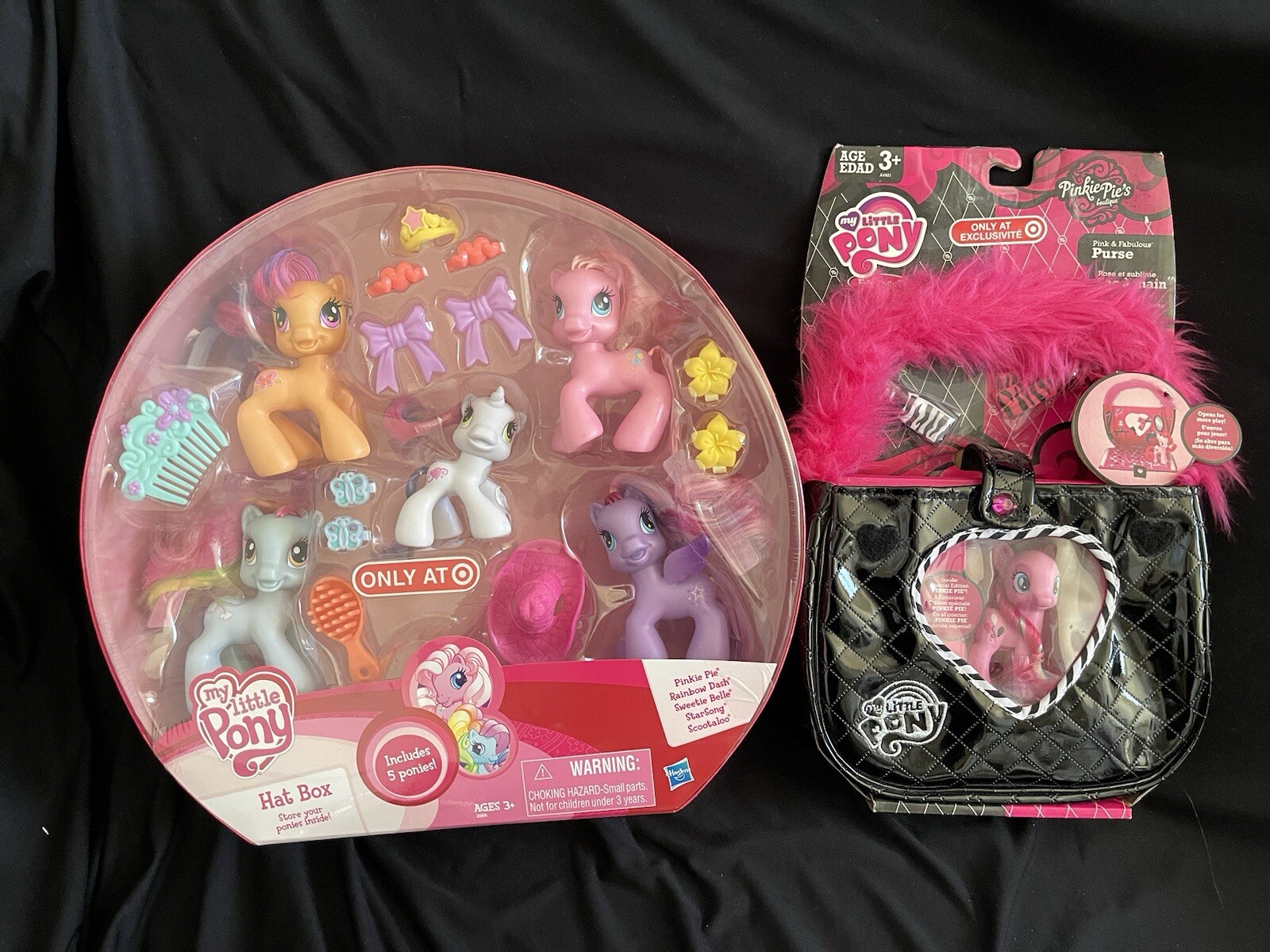 NUOVO MY LITTLE PONY HAT BOX & PINKIE PIE BOUTIQUE BORSETTA Target Exclusive Carrier