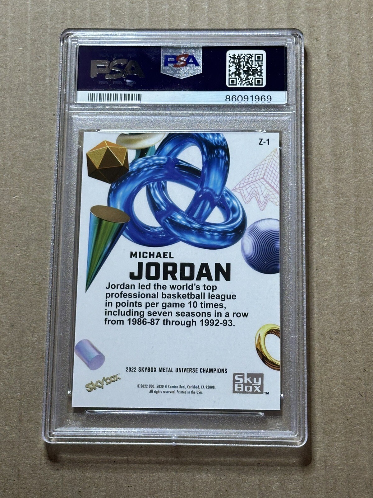 2022 Metal Universe Champ Michael Jordan Z Force Card Z1 PSA 10 GEM