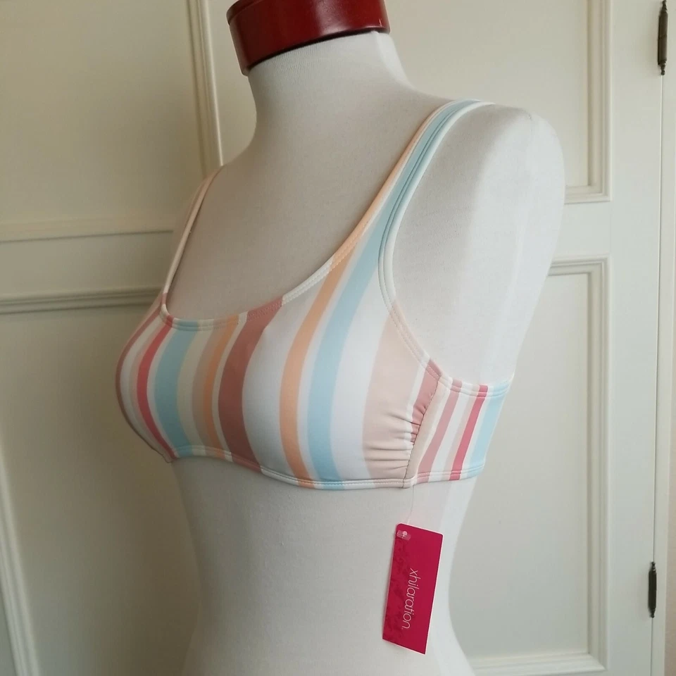 Bikini a Rayas Xhilaration Juniors M Mediano Bralette Parte Superior Parte Inferior 2 Piezas Traje de Baño Foto 2 de 4