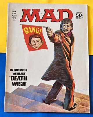 Vintage MAD Magazine Death Wish Movie Parody Cover #174 April 1975 Issue