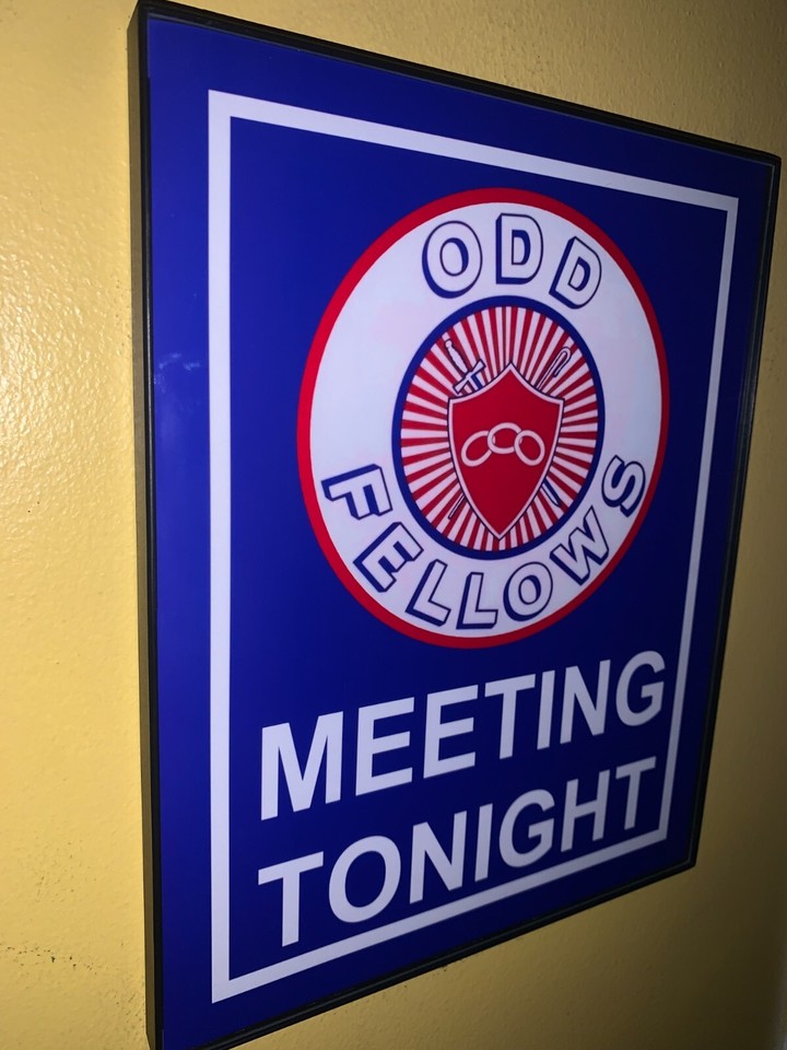 Odd Fellows Club Meeting Tonight Man Cave Bar Advertising Sign eBay
