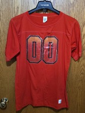 Vintage 90s Red Football Jersey T-Shirt Mens Large USA Made 00 Graphic