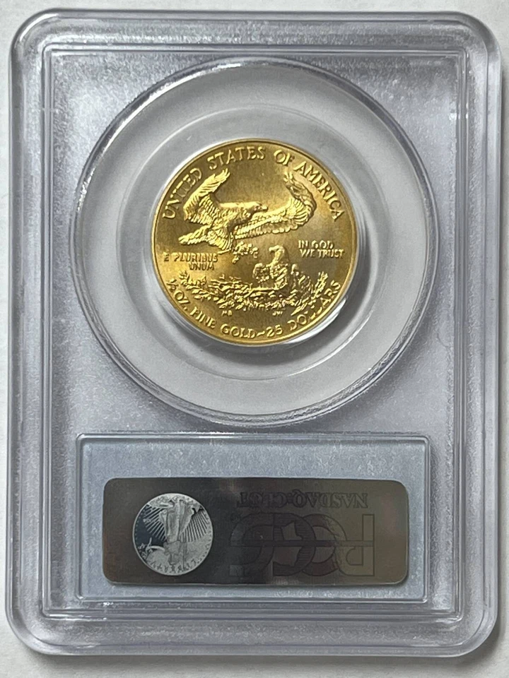 2008-W $25 American Gold Eagle 1/2 oz Coin PCGS SP-69 Burnished Gold Eagle - Image 2 of 2