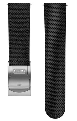 Oris 7710 Big Crown ProPilot Ø 45mm black Textile 22mm Band Strap Bracelet&clasp