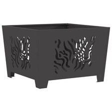 Fire Pit Steel Outdoor Square Metal Balcony Pits Portable Durable Party  vidaXL