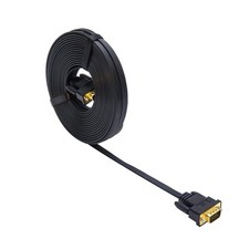 25ft Ultra Thin Flat Computer Monitor VGA Cable 15 Pin Male to Male SVGA Black