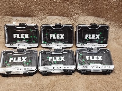 6: FLEX ImPacks 20 Piece (120 Total) 1'' #2 Square Drive Bits SQ2 1/4'' Hex Shank 