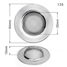 Stainless-Steel Mesh Kitchen Sink Strainer and Bath Drain Stopper Filter Screen