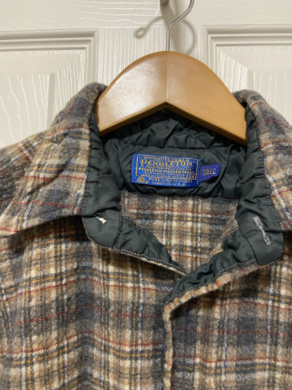 Vintage Pendleton Virgin Wool Button Down Flannel… - image 7
