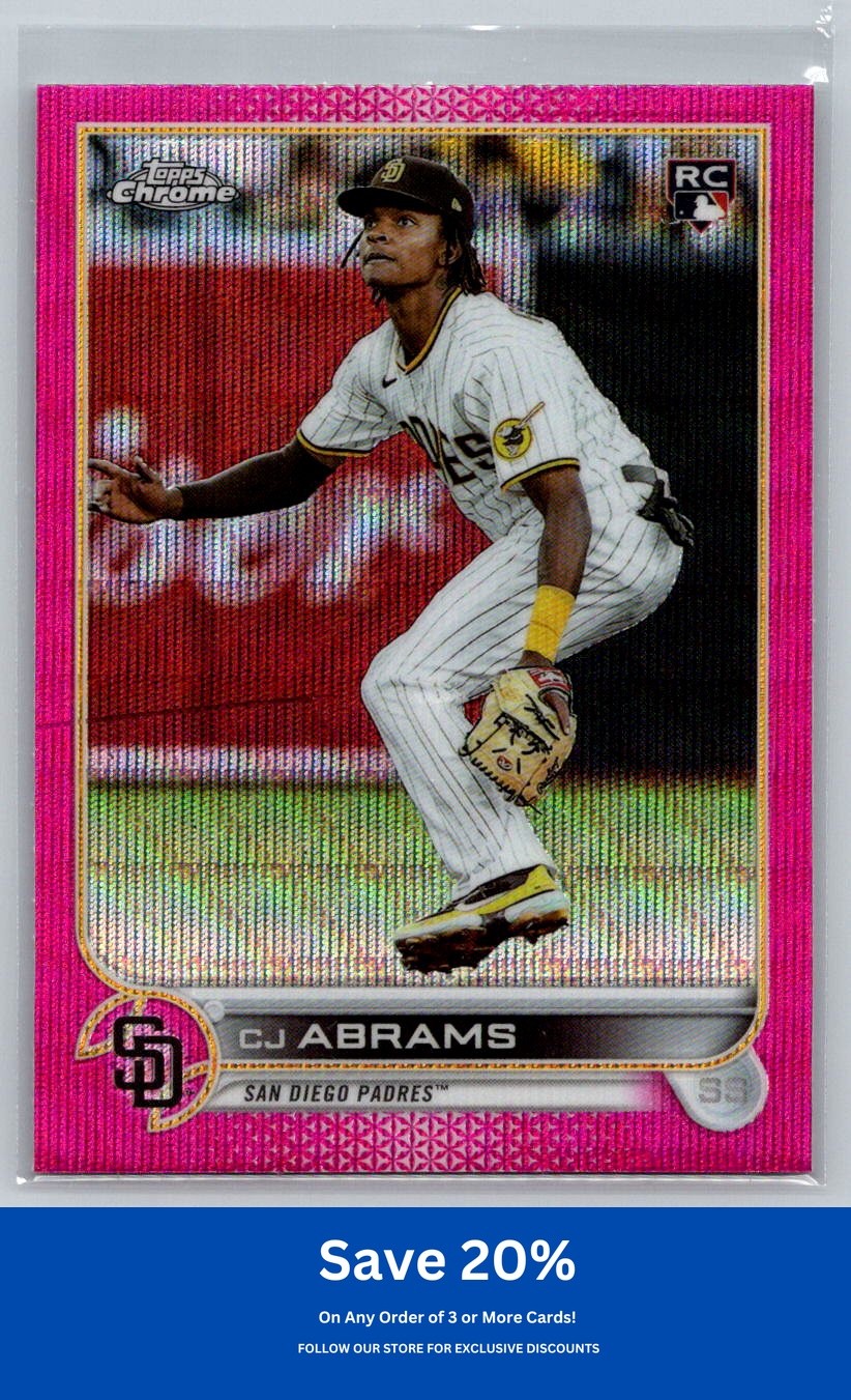 CJ Abrams 2022 Topps Chrome Update #USC3 Pink Wave Refractor Rookie Padres AB8