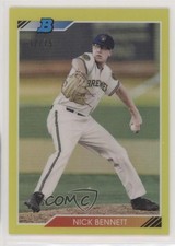 2020 Bowman Heritage Chrome Prospects Yellow Refractor 32/75 Nick Bennett 2gv