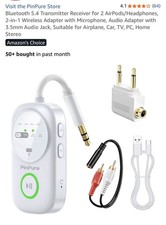 PinPure Bluetooth 5.4 Transmitter Receiver White Dual Connection Microphone