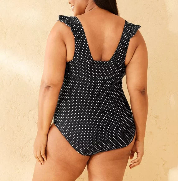 Traje de baño de una pieza de cobertura completa con control de barriga con volantes para mujer - sombra y orilla 20 Foto 2 de 4