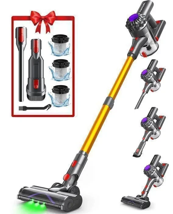 Aspirateur Balai Puissant 2-en-1 à Main et Sol avec Filtration HEPA et