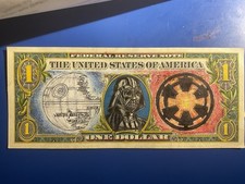 $1 Novelty Banknote Star Wars Darth Vader Death Star Fantasy Note hand made 