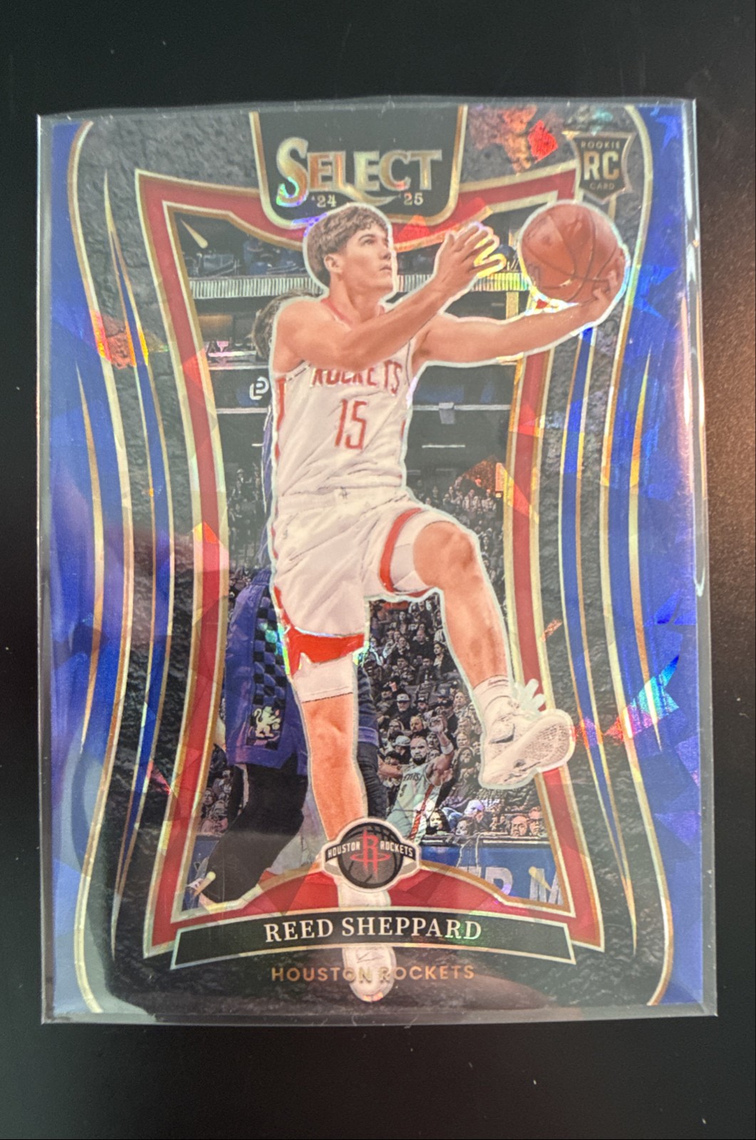 2024-25 Panini Select - Mezzanine Reed Sheppard #366 Blue Cracked Ice Prizm (RC)