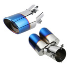 Car Exhaust Pipe Tip Rear Tail Throat Muffler Stainless Steel Round Curved Pipes