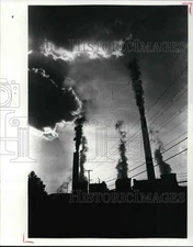 1981 Press Photo The Bruce Mansfield Power Plant produces series of acid rain