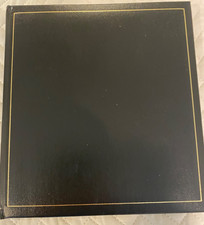 Genuine Bonded Black Leather photo album 36 pages Black with Gold trim