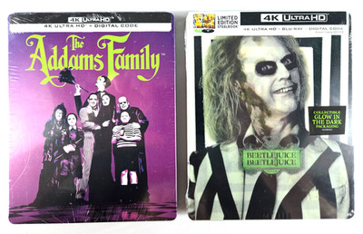 The Addams Family 4K & Beetlejuice Beetlejuice 4K+Blu-ray+Digital (2x STEELBOOK)