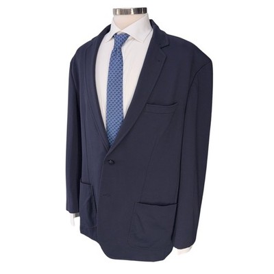 Hart Schaffner Marx HSM Sport Coat Mens 2XL Navy Knit 2 Button Patch Pockets