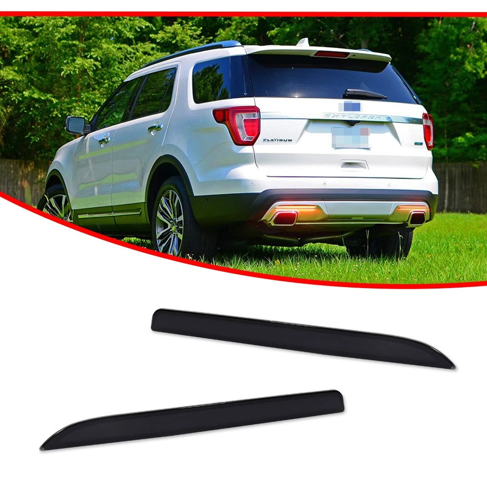 For 2016 2017 2018 2019 Ford Explorer Black Red LED Tail Lights+ LED Brake Lamps - Image 3 of 4