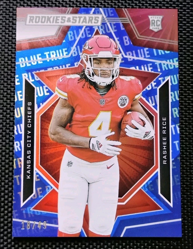 2023 Panini Rookies & Stars Rashee Rice Rookie True Blue #/49 Chiefs #176 (RC)