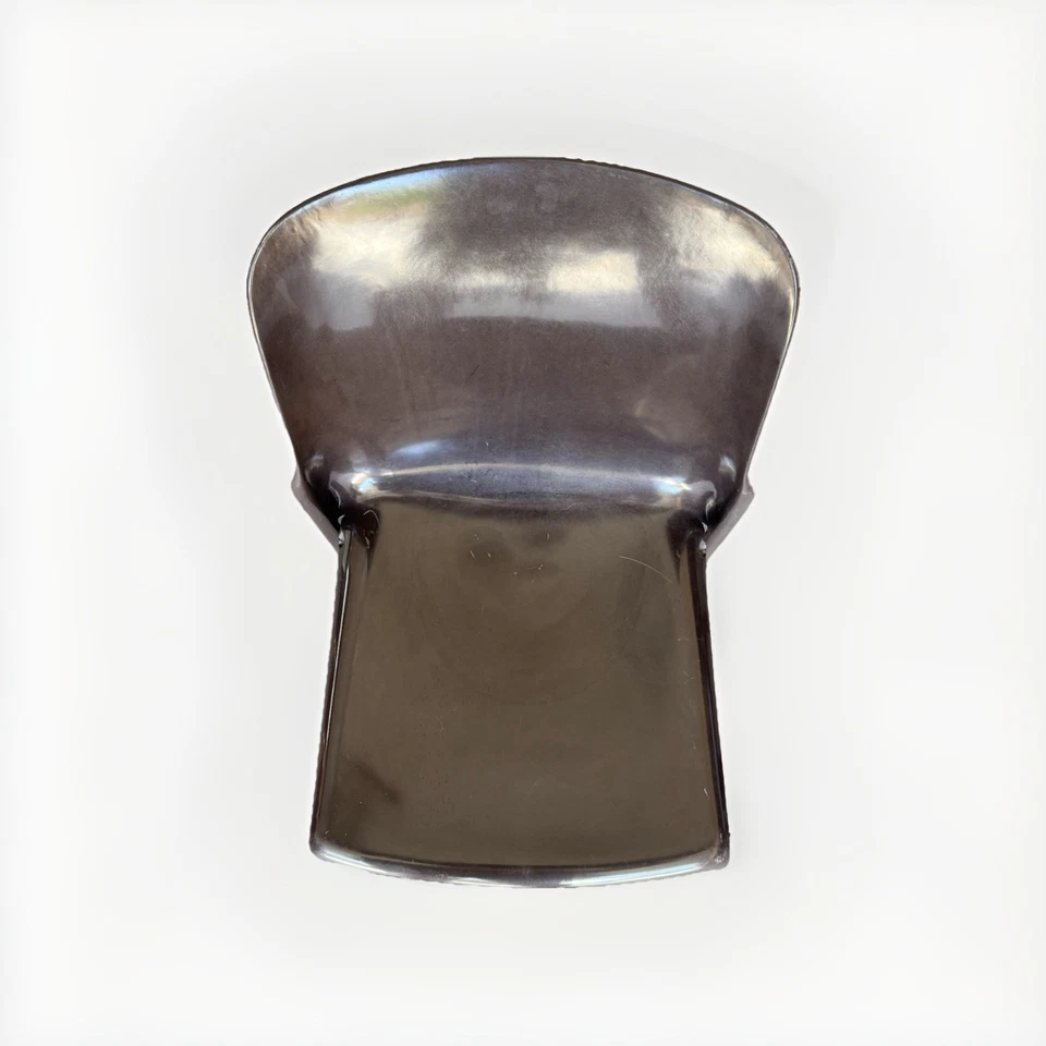 1960’s Vintage Artemide Selene Chairs Vico Magistretti  Brown Plastic Space Age - Image 3 of 4