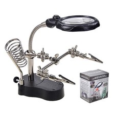 Helping Hands Soldering Station w/ LED Light Magnifier Stand for Welding Jewelry