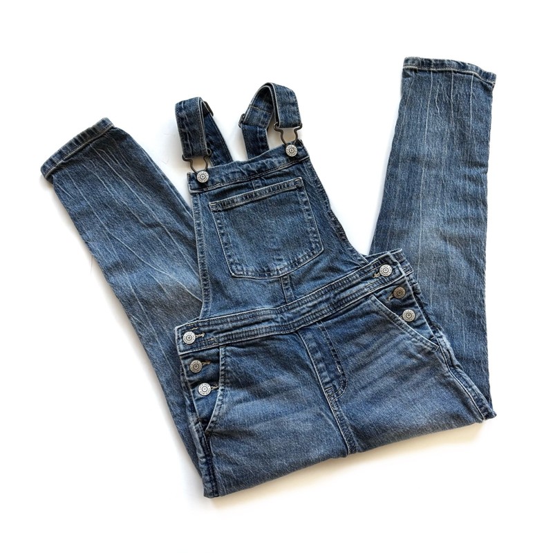 Girls S 6/7 Denim Overalls Distressed Straight Legged Jeans Cat & Jack