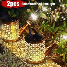 2x Solar Watering Can Light Garden Outdoor Waterproof Kettle Yard Art Lamp Decor
