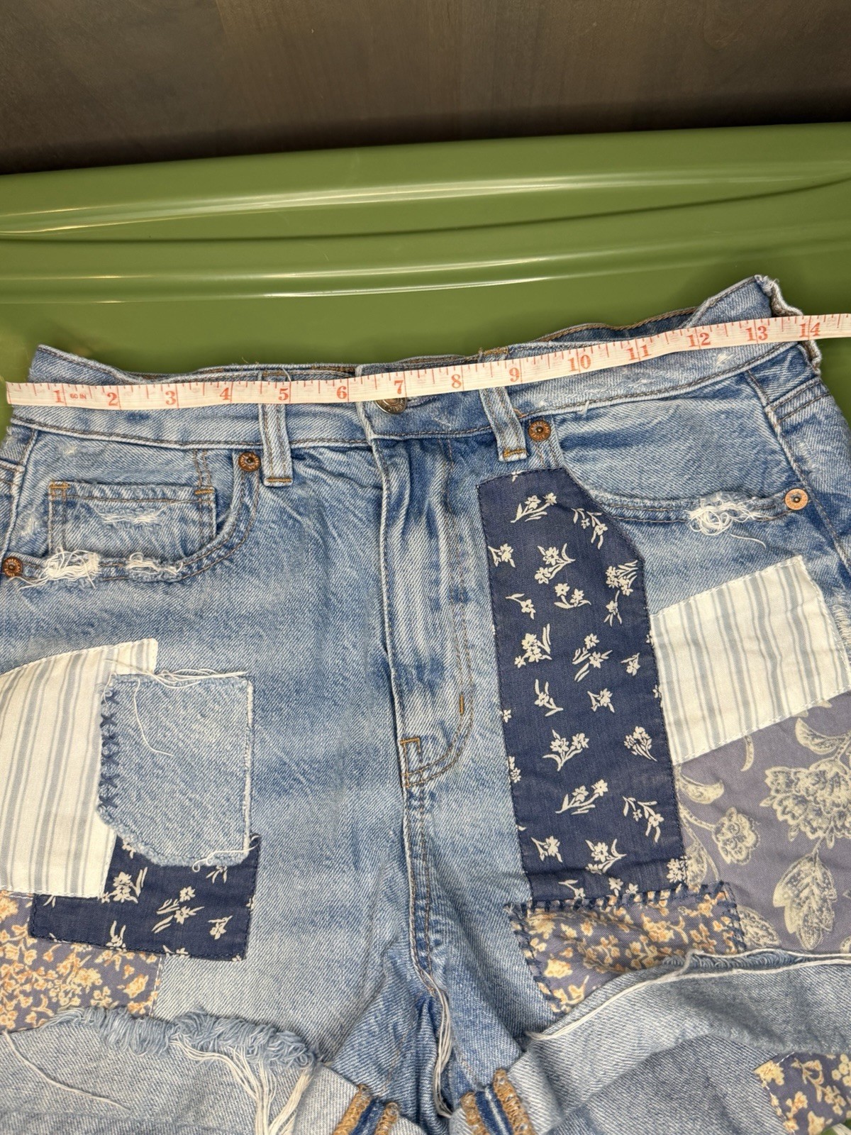 American Eagle Patchwork Denim Shorts Women’s Siz… - image 13