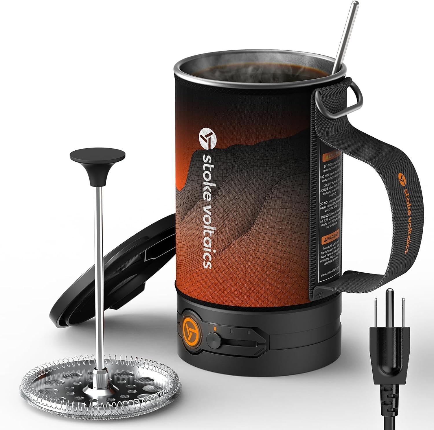 2-in-1 Electric French Press Coffee Maker, 120V Boil Water & Press Coffee Maker